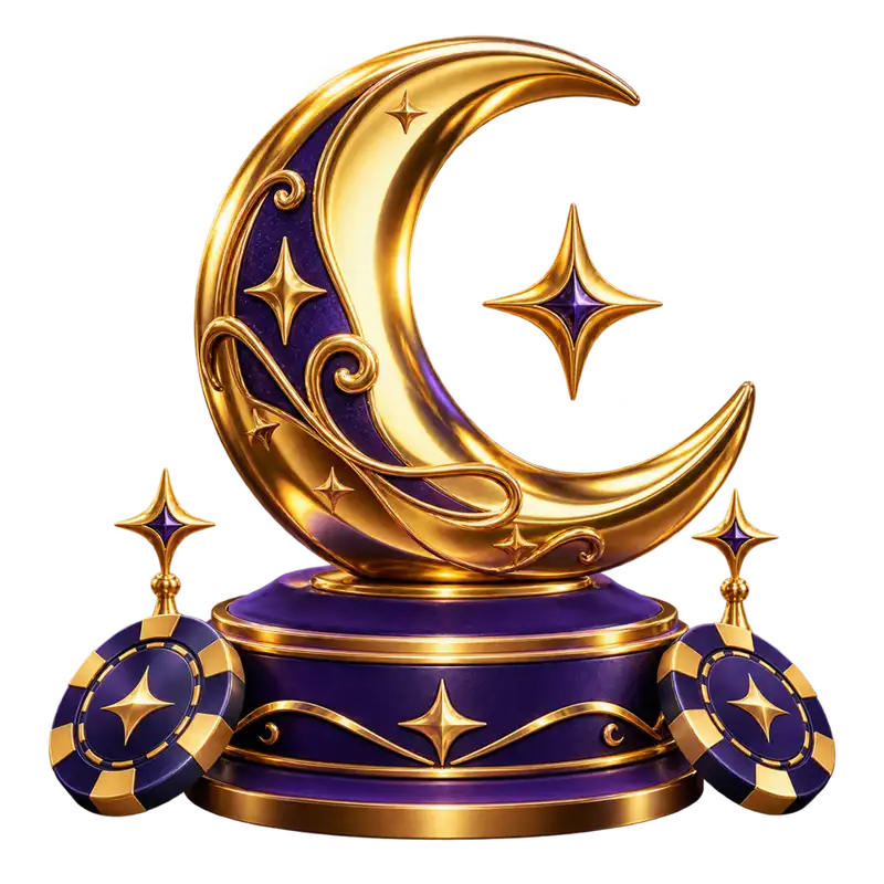 Nightluck Casino gold crescent moon trophy