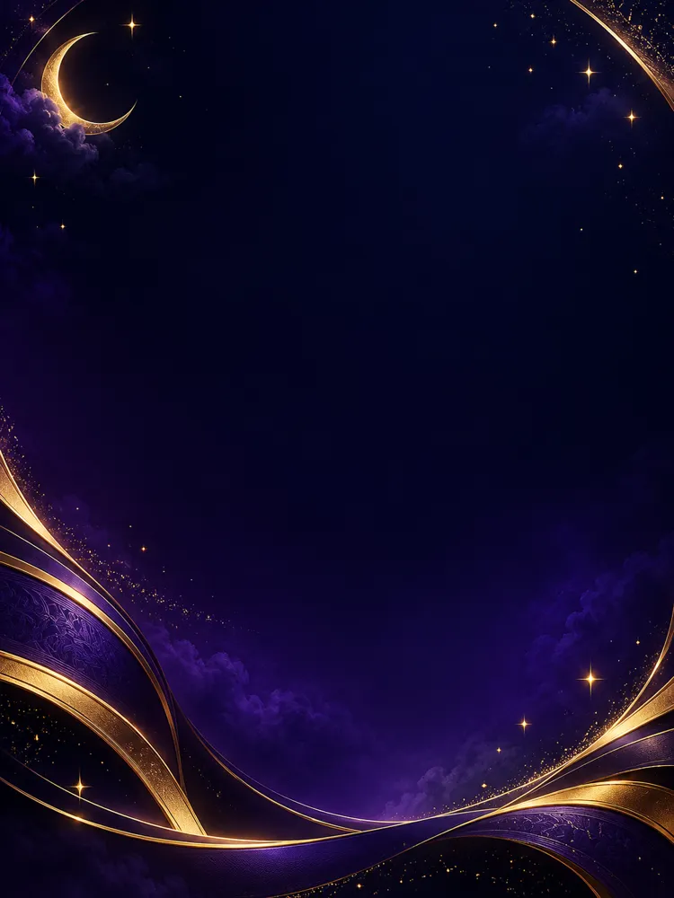 Nightluck Casino midnight purple and gold promotional background